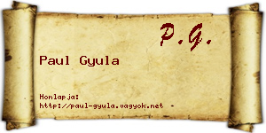 Paul Gyula névjegykártya